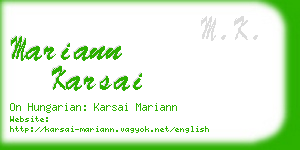 mariann karsai business card